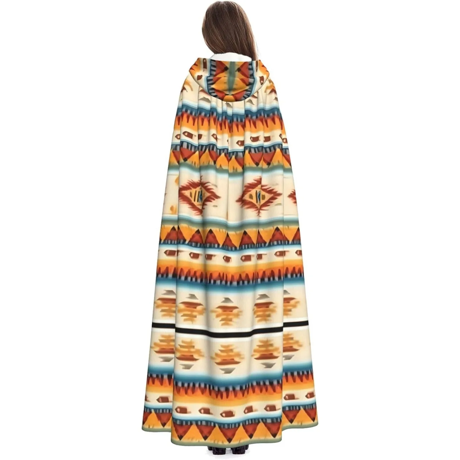 

Native American Print print Adult Hooded Cape Carnival Festival Cape Cosplay Robe Costume party Gothic Carnival
