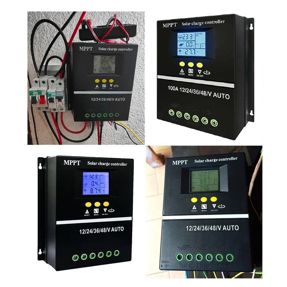 100A  MPPT 100A 80A 60A Solar Charge Controller 12V 24V 36V 48V Solar Panel Acid/Lithium Battery Regulator Dual USB