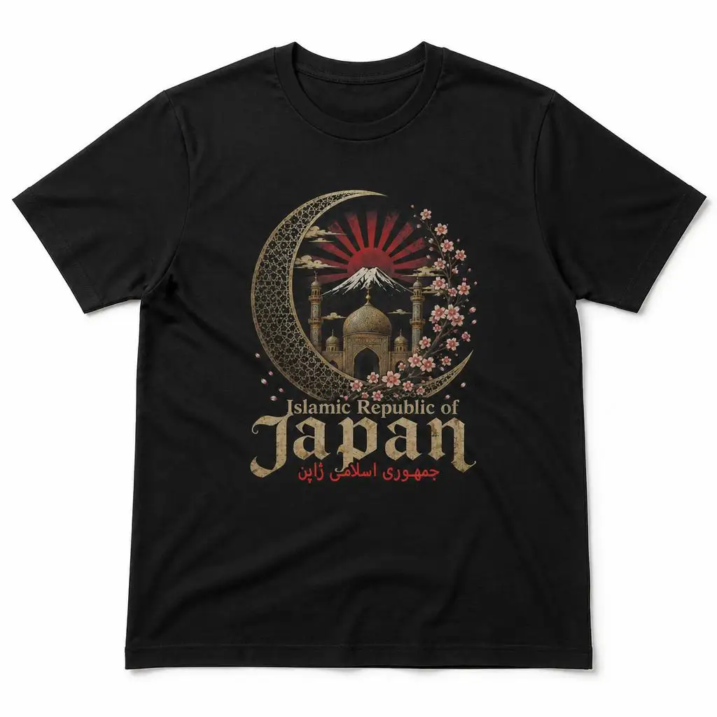 Islamic Republic of Japan Funny T Shirts Casual Tees Short Sleeve Round Collar T-Shirt Pure Cotton Tops