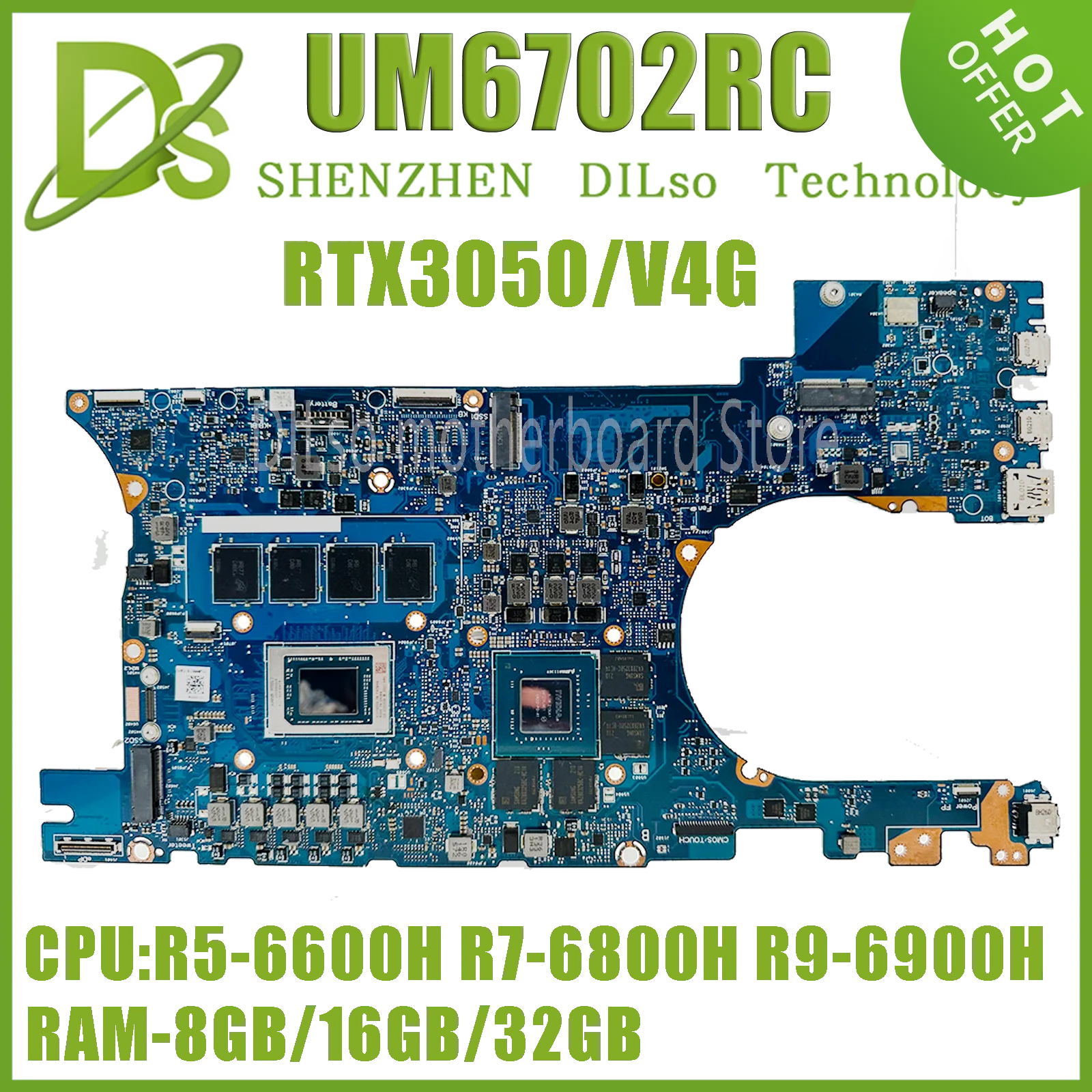 KEFU UM6702 Mainboard For ASUS UM6702RC UM6702RA UM6702R Laptop Motherboard R5-6600H R7-6800H R9-6900H RAM-8GB/16GB/32GB