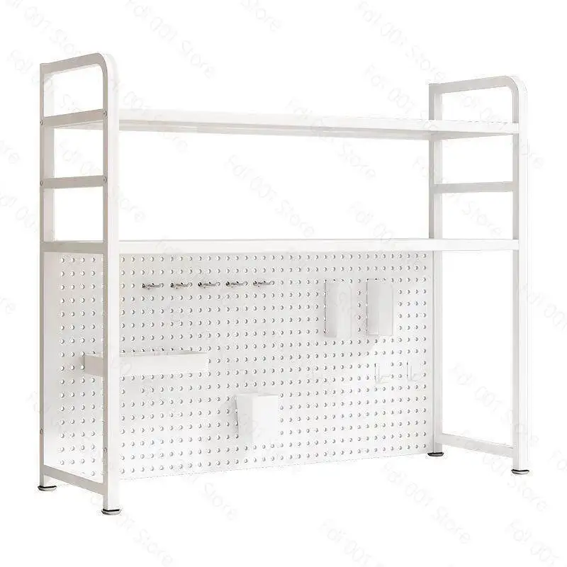 Hole plate desktop shelf, bookshelf storage, multi-layer wrought iron shelf, student desk, computer desk storage artifact