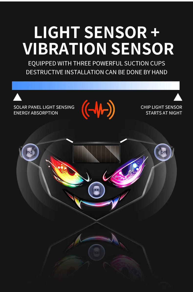Neue Devil's Eye Ultra Helle Solarbetriebene Autoleuchte LKW LED-Leuchte Seitenleuchte Auto-Heckscheiben-Flexibles LED-Warnlicht – Detail 7