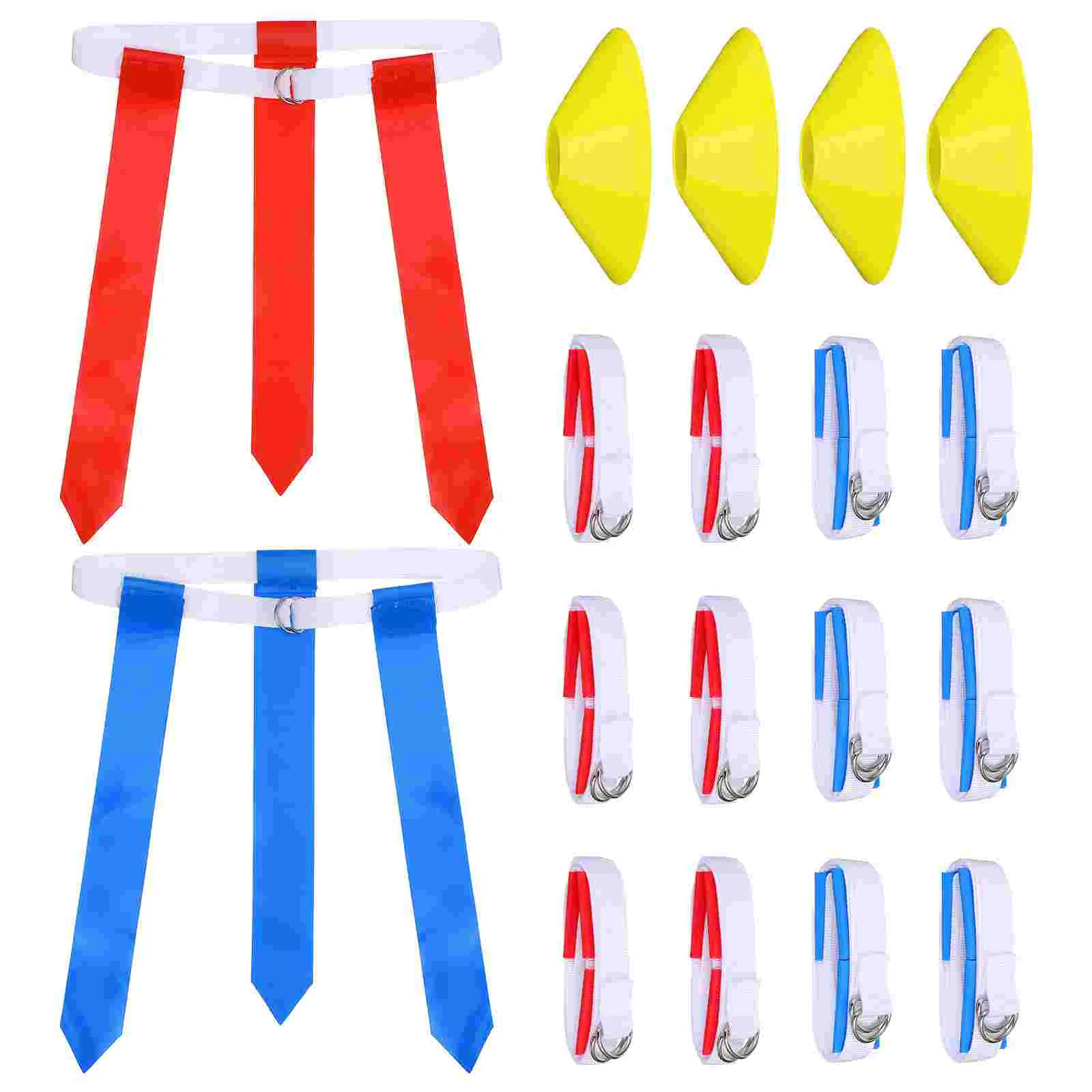 16 Pcs Flag Football Set 12 Belts 4 Cones Football Training Accessories for Football Player football flags