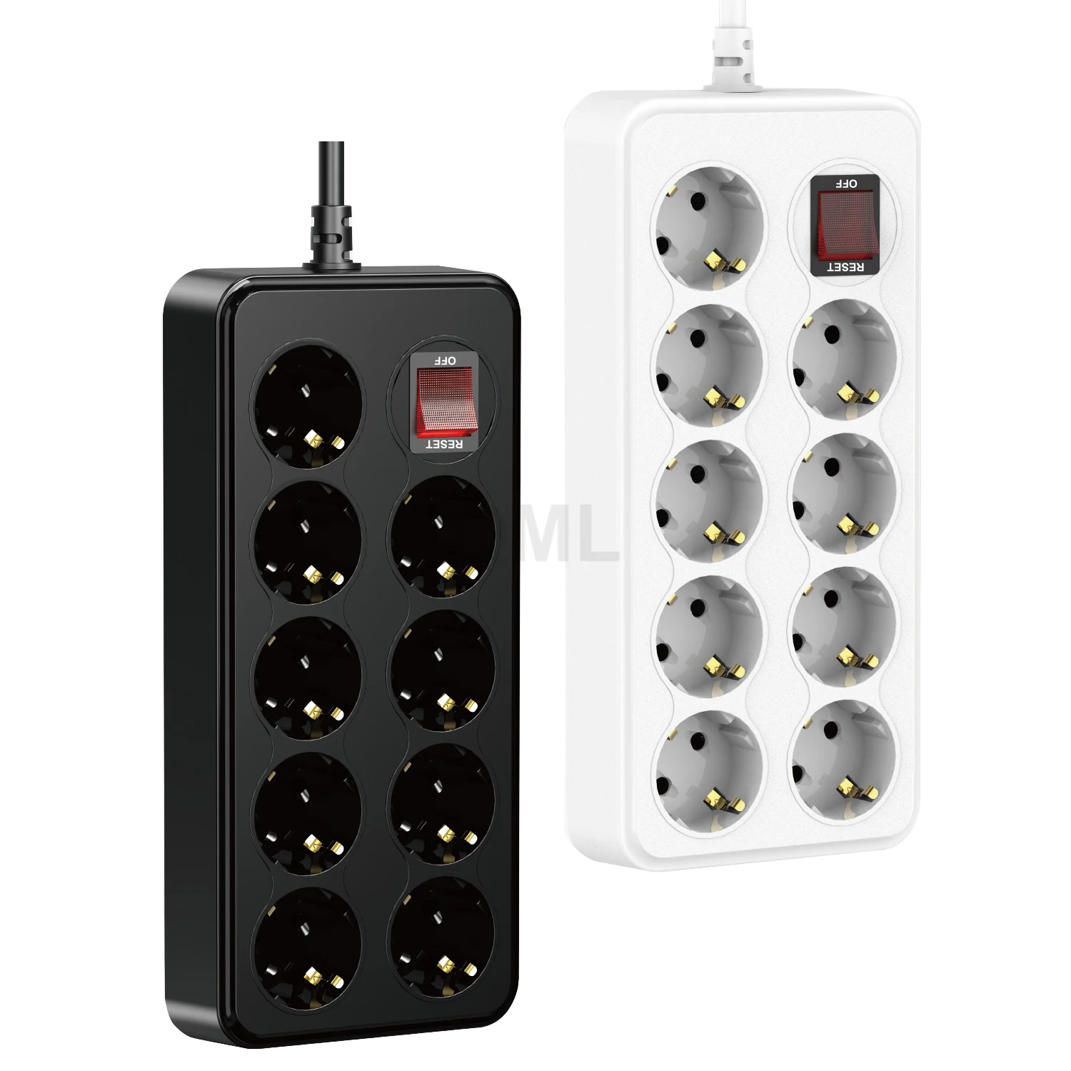 

Multiple Outlets 9AC EU Power Socket Board Schuko Plug 2M Extension Cord European Power Strip With Switch Network Filter Adapter