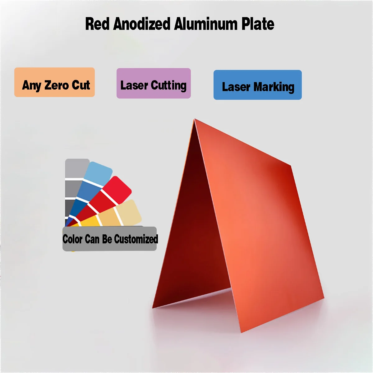 Red Anodized Aluminum Plate 5020 Aluminum Alloy Flat Panel, Thickness 0.5mm 0.8mm 1mm 2mm Size:100x100/200x200/200x300/300x300mm