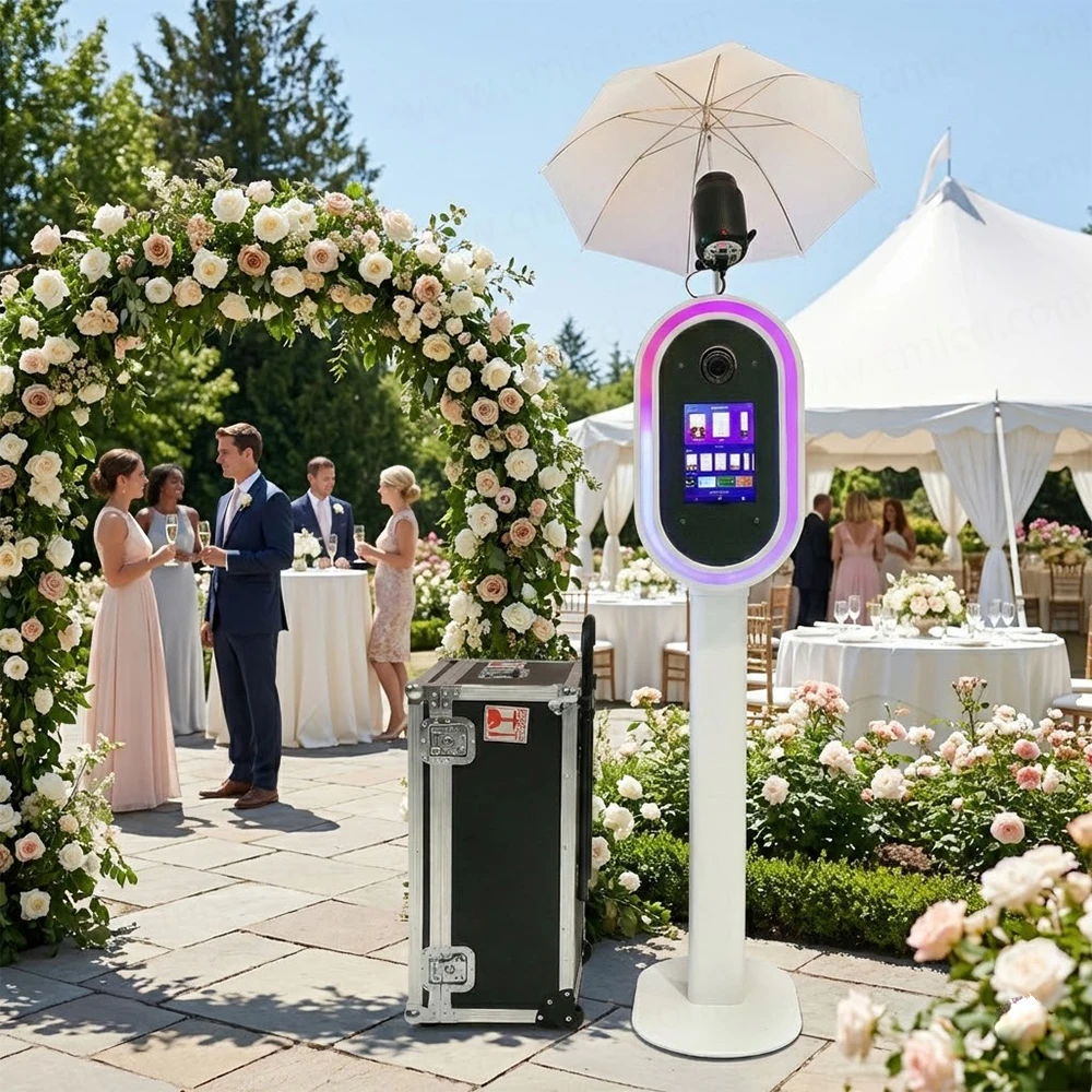 2026 Sambasara Style Photo Booth Machine with Cooling Fan 10.2 10.9 11 12.9 13-inch iPad SLR Compatible Oval Photo Booth