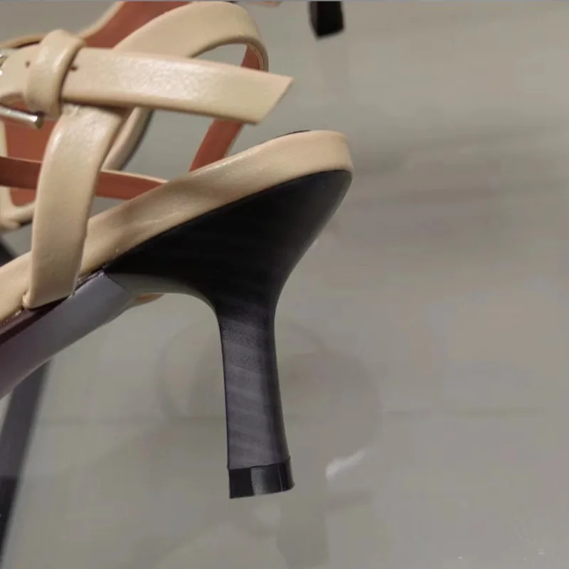 Summer Women\'s High Heeled Sandals 2025 Trend Open Toe Elegant Suquare Toe Office Ladies Shoes Buckle Strap Female Footwear