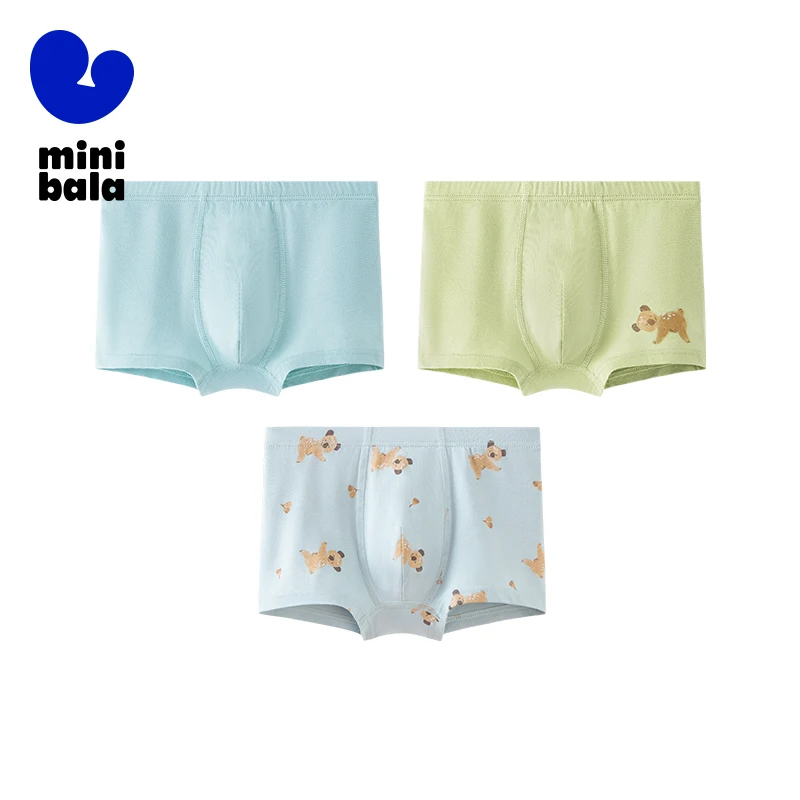 

Mini Bala Underwear Boys Summer 2025 New Breathable Anti-Chafing Cotton Boxer Briefs for Toddlers