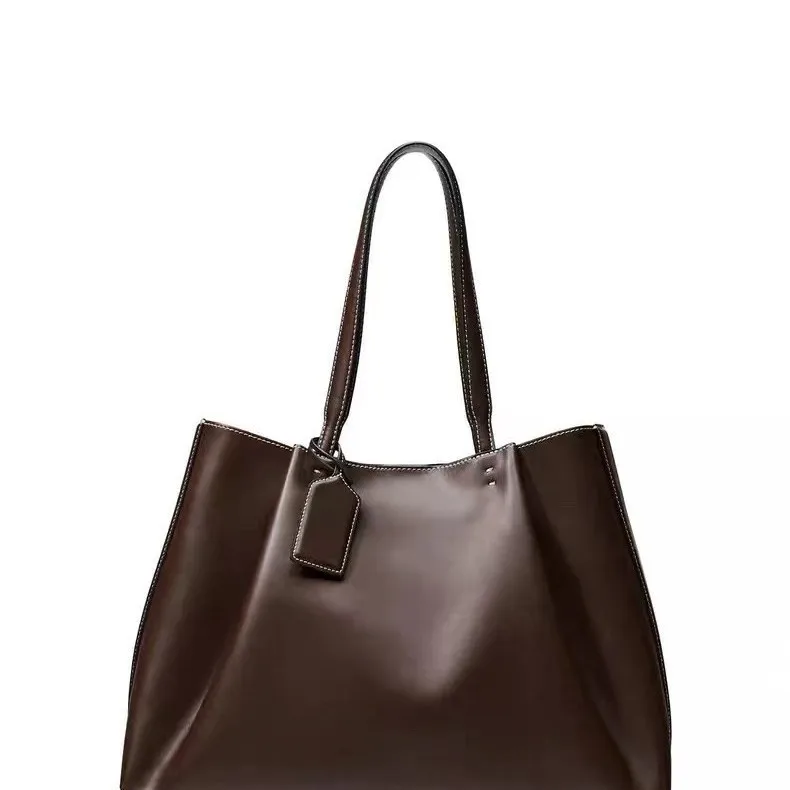 

Simple Women Shoulder Bag New Solid Color Handbags Retro Large Capacity Tote Bags Large Capacity Pu Leather Bags 2025