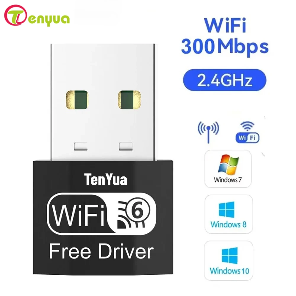 300Mbps 무선 USB 와이파이 어댑터 802.11N USB 2.0 와이파이 수신기 동글 300Mbps 무선 네트워크 카드 데스크탑 노트북 윈도우용