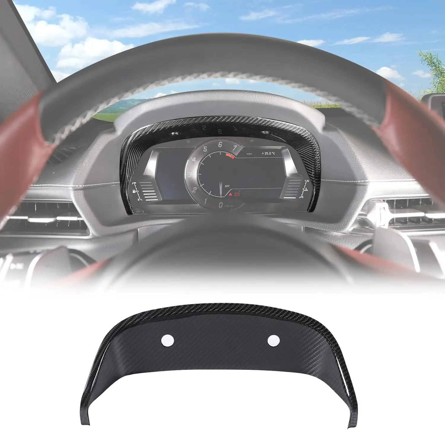 1PCS Carbon Fiber Car Dashboard Speedmeter Upper Panel Frame Trim Decorative Cover For Toyota GR Supra A90 A91 MK5 2019-2025