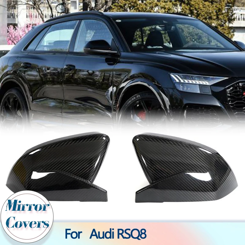 Mirror Cover Caps For Lamborghini Urus For Audi Q8 SQ8 RSQ8 2020-2023 DRY Carbon Add ON Side Mirror Shell No Lane Assit