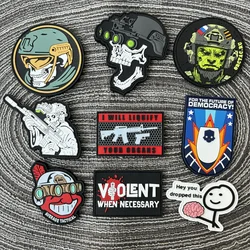 Funny Pvc Patch for Clothing Gun Morale Badge Hook and Loop Patches Backpack Tactical Equipment Orcish Stickers