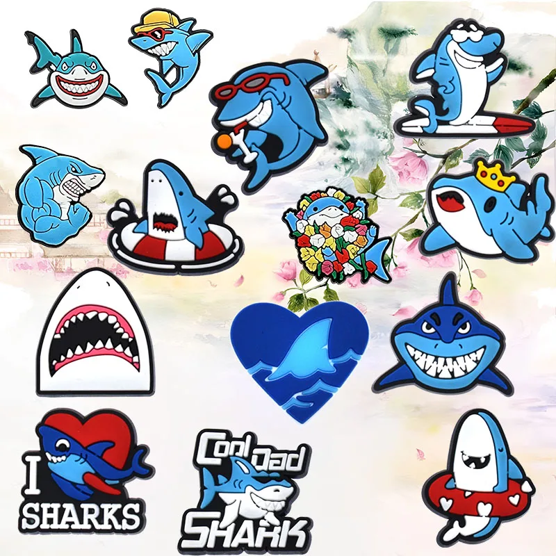 

Shoe Charms for Crocs Accessories Oceanshark Shoes Charm for Croc Decorations Pins Men Accessory Jeans Woman Clogs Clips Badges