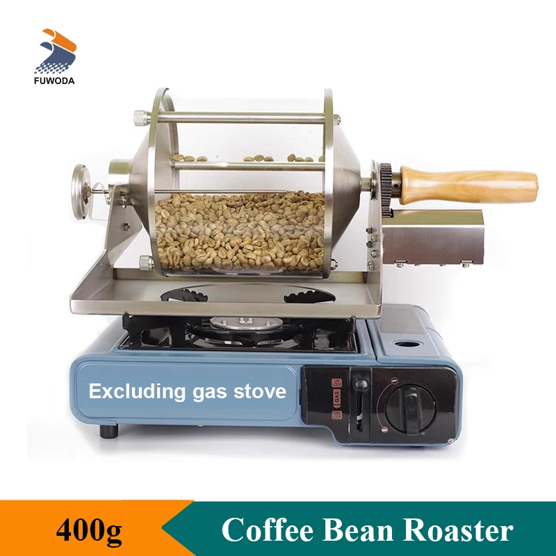 New Coffee Roaster Machine Automatic Rotation Fire Heating Coffee Beans Roaster With Smoke Extractor Kitchen