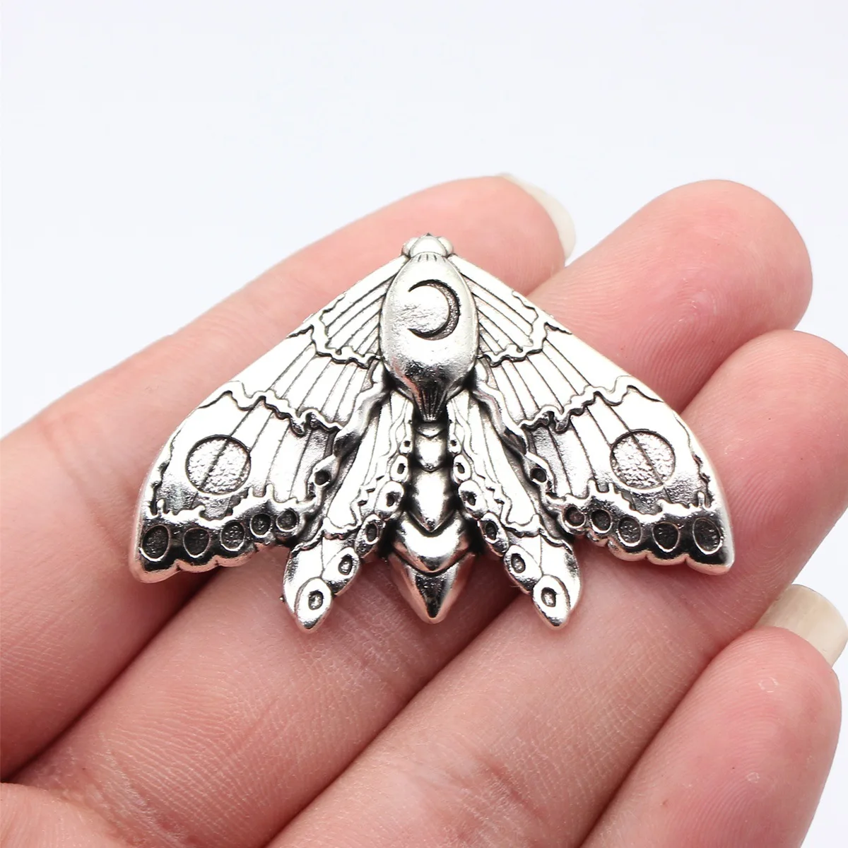 2pcs 53x39mm(2.09x1.54inch) Antique Silver Color Moth Charms Pendants DIY Jewelry Making Accessories
