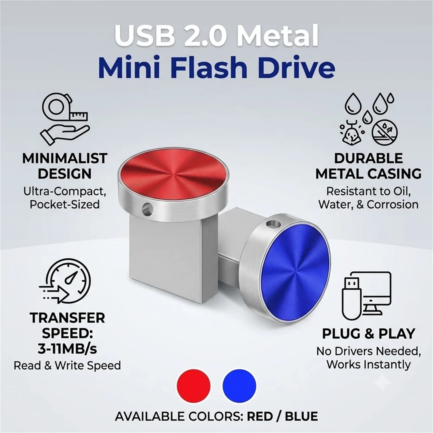 Super Mini USB Flash Drive Waterproof Pendrive 128GB 64GB 32GB 16GB 8GB Real Capacity USB 2.0 Memory Stick Thumbdrive USB Flash