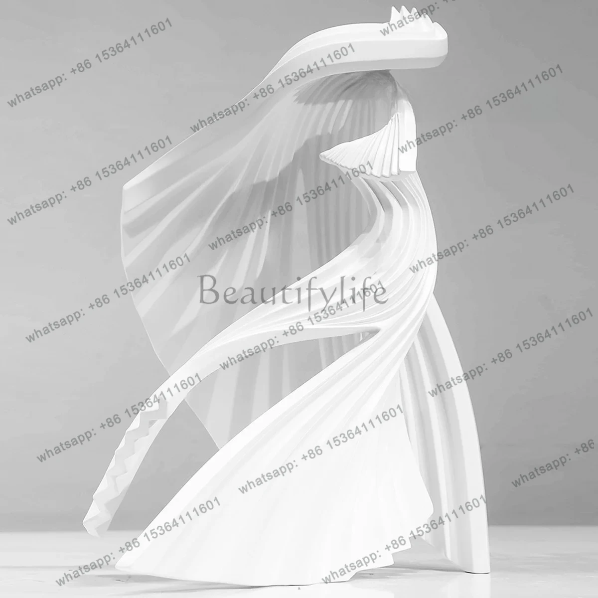 

Hotel lobby abstract fiberglass sculpture art decoration foyer floor-to-ceiling installation large ornament