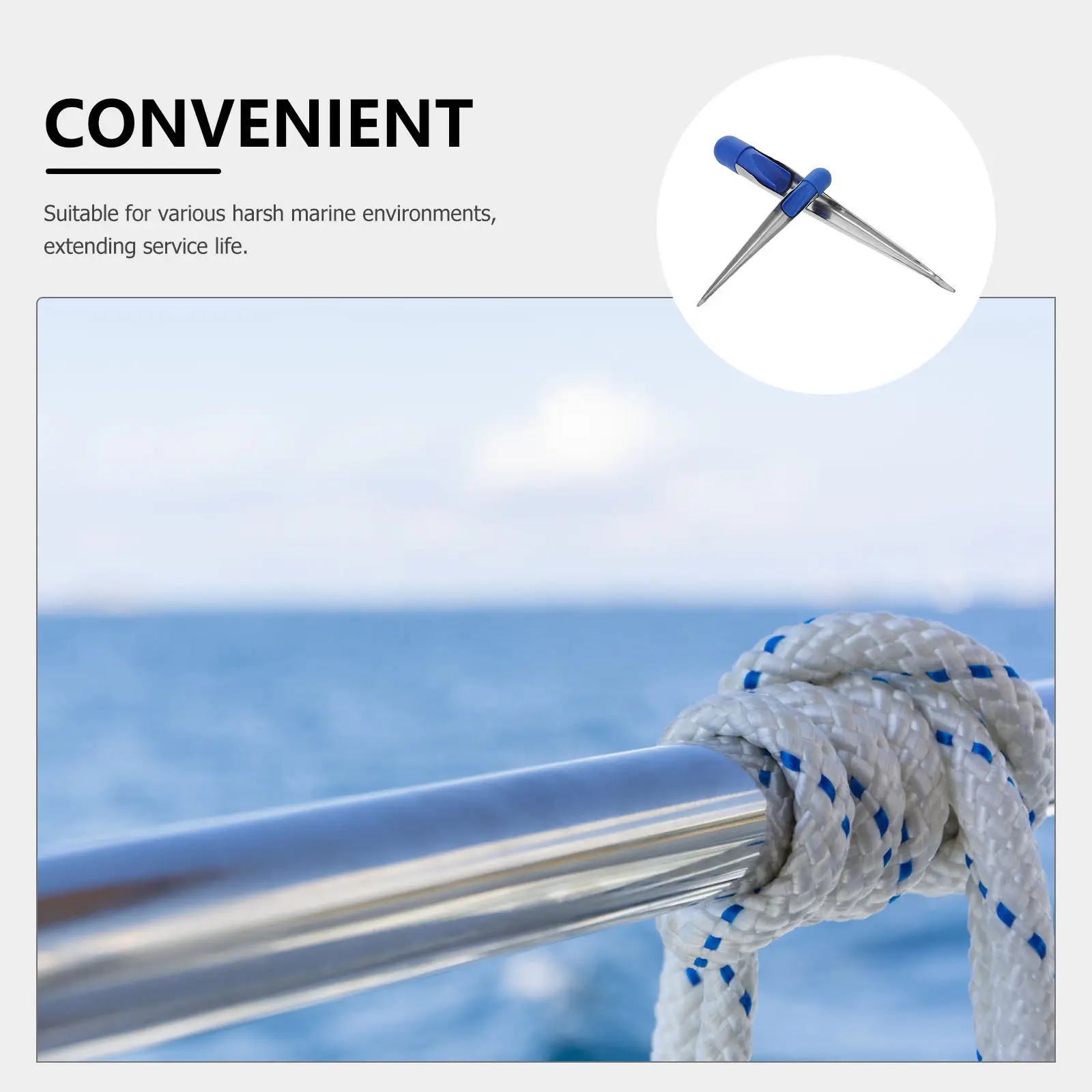2Pcs Rope Splicing Spike for Marine Use Stainless Steel Splicing Tool with Comfort Grip Ideal for Boat Yacht Winch Rope Wire