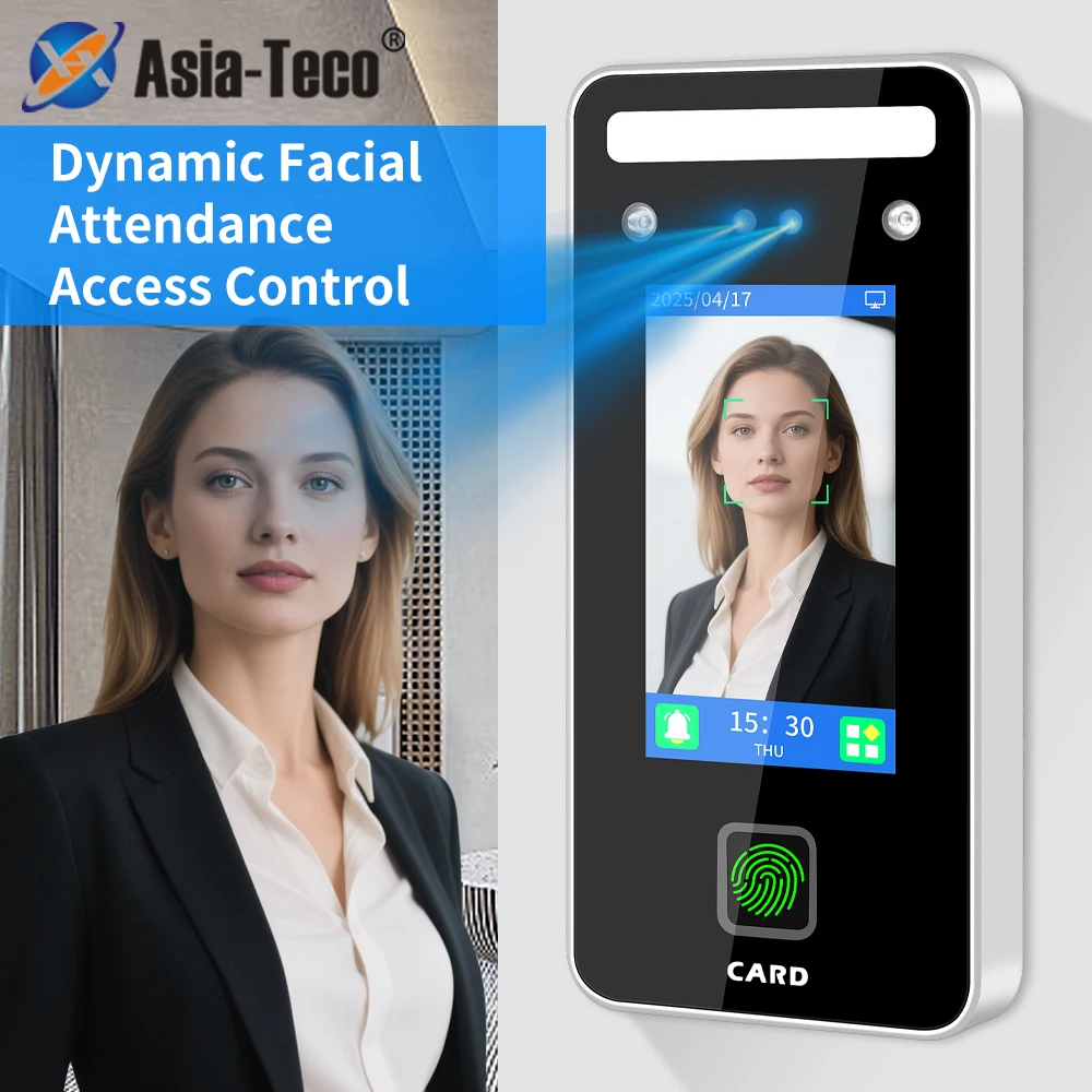 4.3in AI Biometric Fingerprint Face Recognition Terminal Turnstile Card Reader Time Attendance Machine for Access Control System