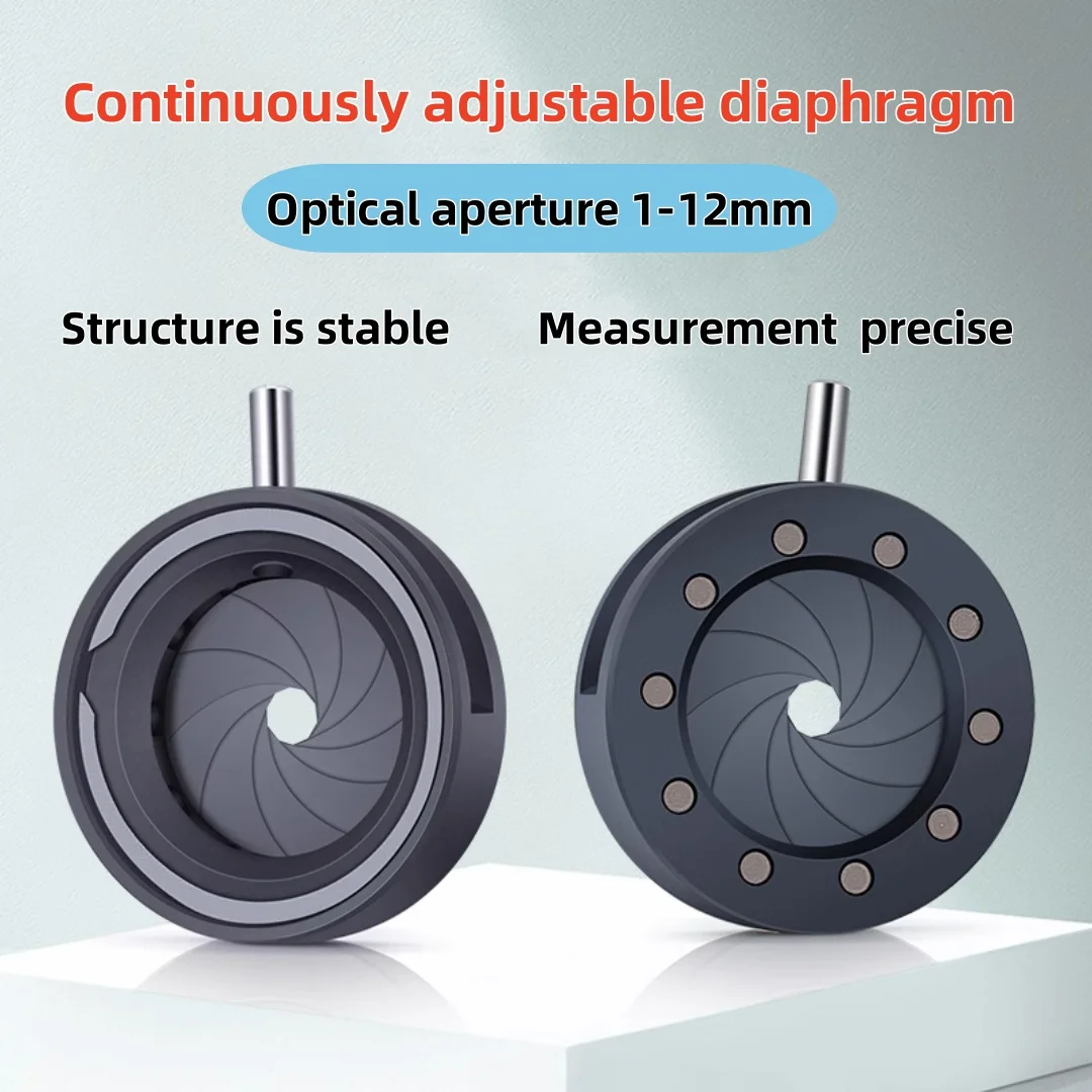 Aperture 1-12mm Diameter iris damper Metal Zoom Optical Iris Diaphragm