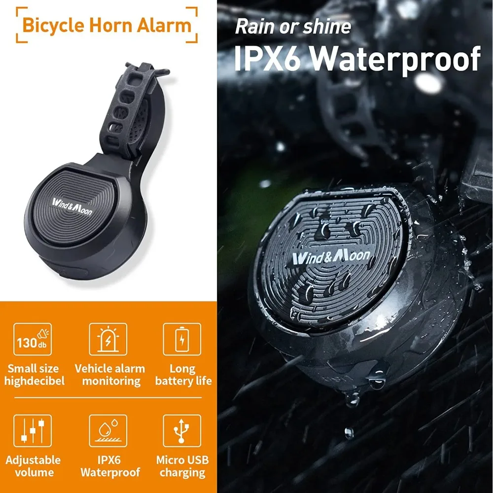 Bicycle Electric Horn Alarm Bike Bell for Electric Scooter/Road/MTB 80-130DB Anti-Theft Ring Cycling Accessory Handlebar Speake