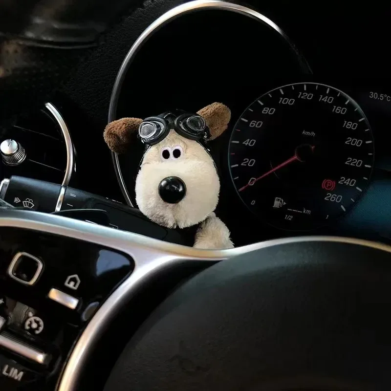 Plush puppy clutch decoration car wiper turn signal switch decoration cute dog, bicycle, electric bike pendant