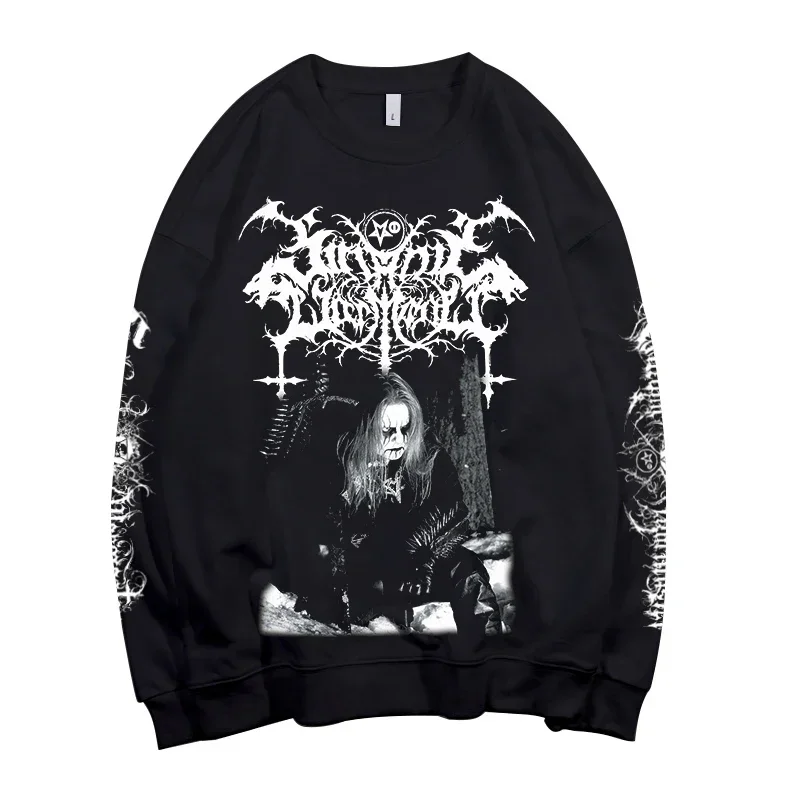 Satanic Warmaster Preto Heavy Metal Banda Rock dos homens Hoodie, Harajuku Moda Moletons