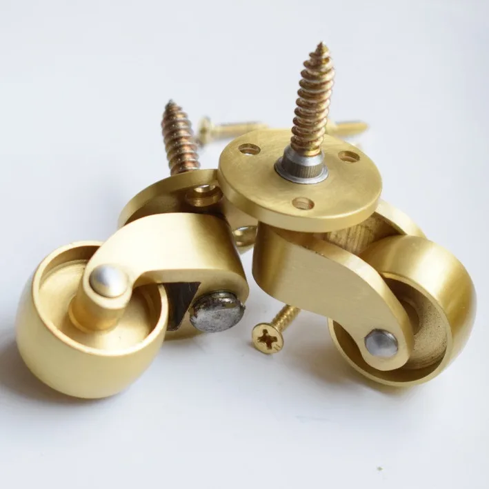 

4Pcs/Lot Polished Solid Brass Cup Caster Swivel Castor