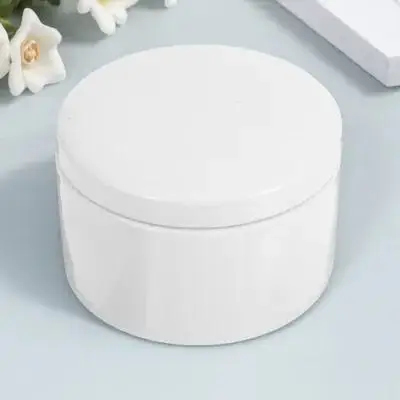 صندوق مجوهرات من السيراميك، علبة مستديرة بيضاء، صندوق تخزين المجوهرات لخواتم الأقراط، منظم الأقراط المستديرة، علبة حرفية من السيراميك