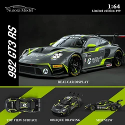 AuroraModell 1:64 911 992 GT3 RS AbsoluteRacing lackiertes Legierungsmodell