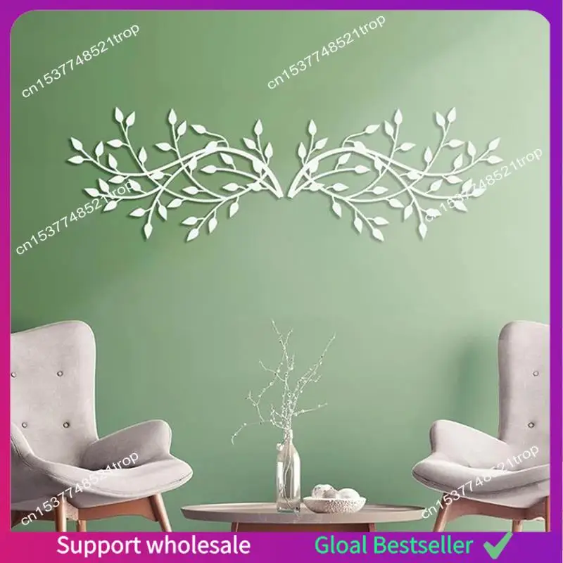 

A38M Branch Leaf Wall Hanging Decor Metal Iron Art Plant Olive Leaf Statue Wall Pendant Home Background Ornaments Sculpture Dura