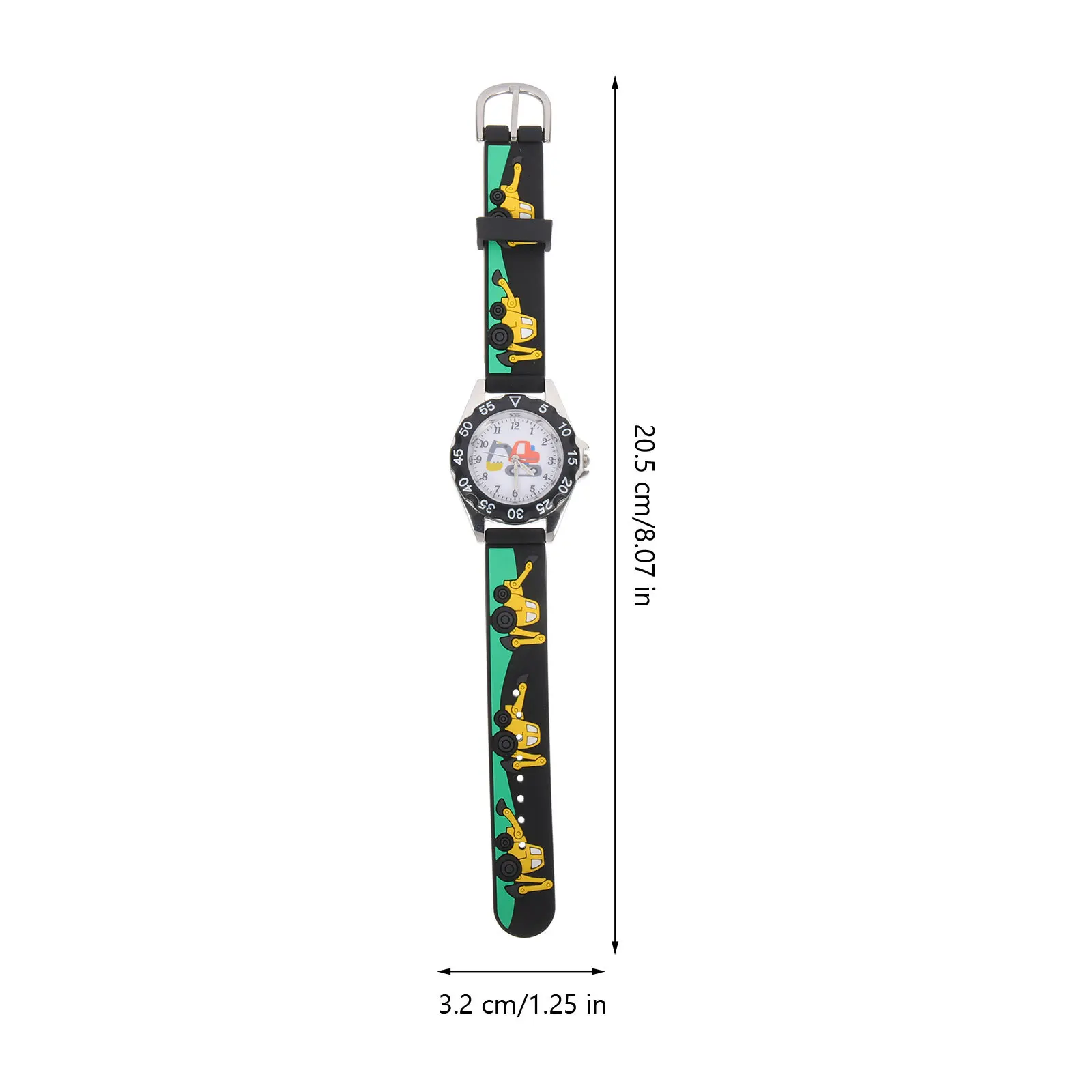 Quartz Watch Fun 3D Pattern Strap Wristwatch Lightweight Shockproof for Learning Time Gift for Students