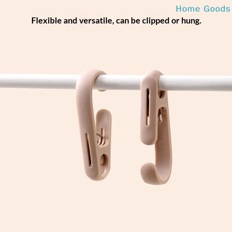 10Pcs Multi-Purpose Hook Clips Space Saving No Punch Hangers for Bathroom Kitchen Utensil Scarf Key Small Item Storage Organizer