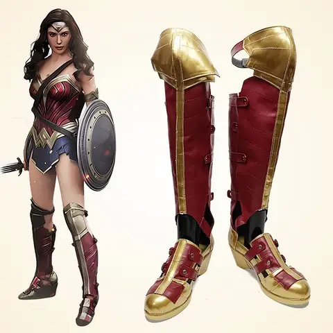 Kvinna Diana Prince Wonder Cosplay Skor Stövlar Anime Halloween Anpassad 10 best sales Wonder Woman-stövlar - №3