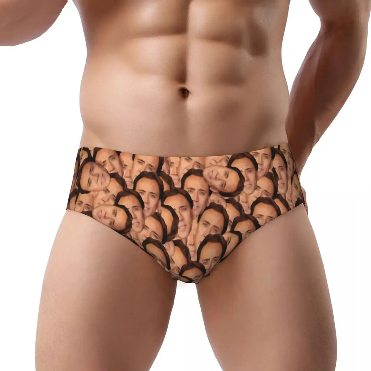 

Короткие трусики с текстурой Николаса Кейджа на заказ, женское дышащее эластичное нижнее белье