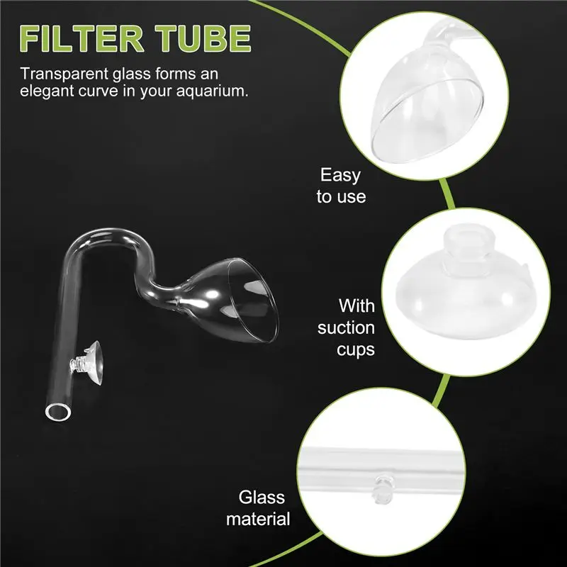ABKL-16 Mm Aquarium Glass Inflow Outflow Lily Pipe Tube Fish Tank Aquatic Water Plant Canister Filter Suction Cup Hose Set