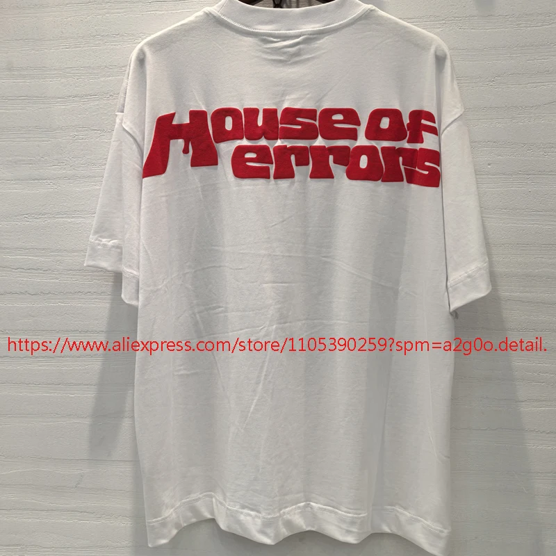 Daily Leisure HOUSE OF ERRORS Short-Sleeved Men's Women's Couple High-Quality Graffiti Print Top