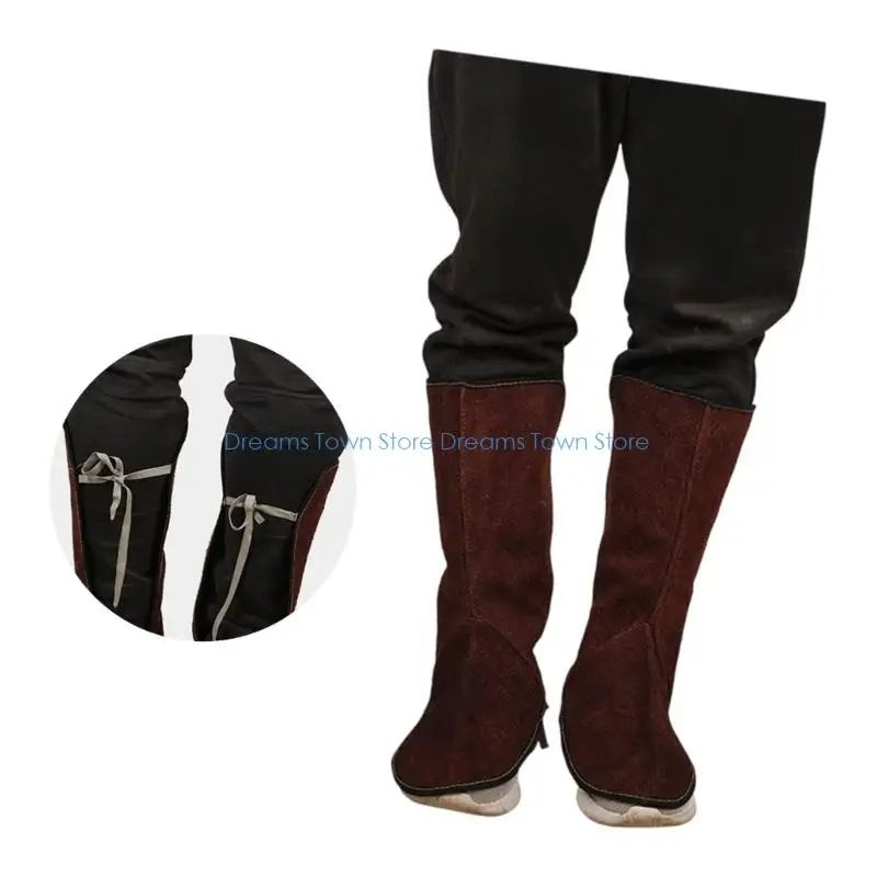 HX6A Leather Lower Leg Welding Covers for Welders and Shop Floor Use