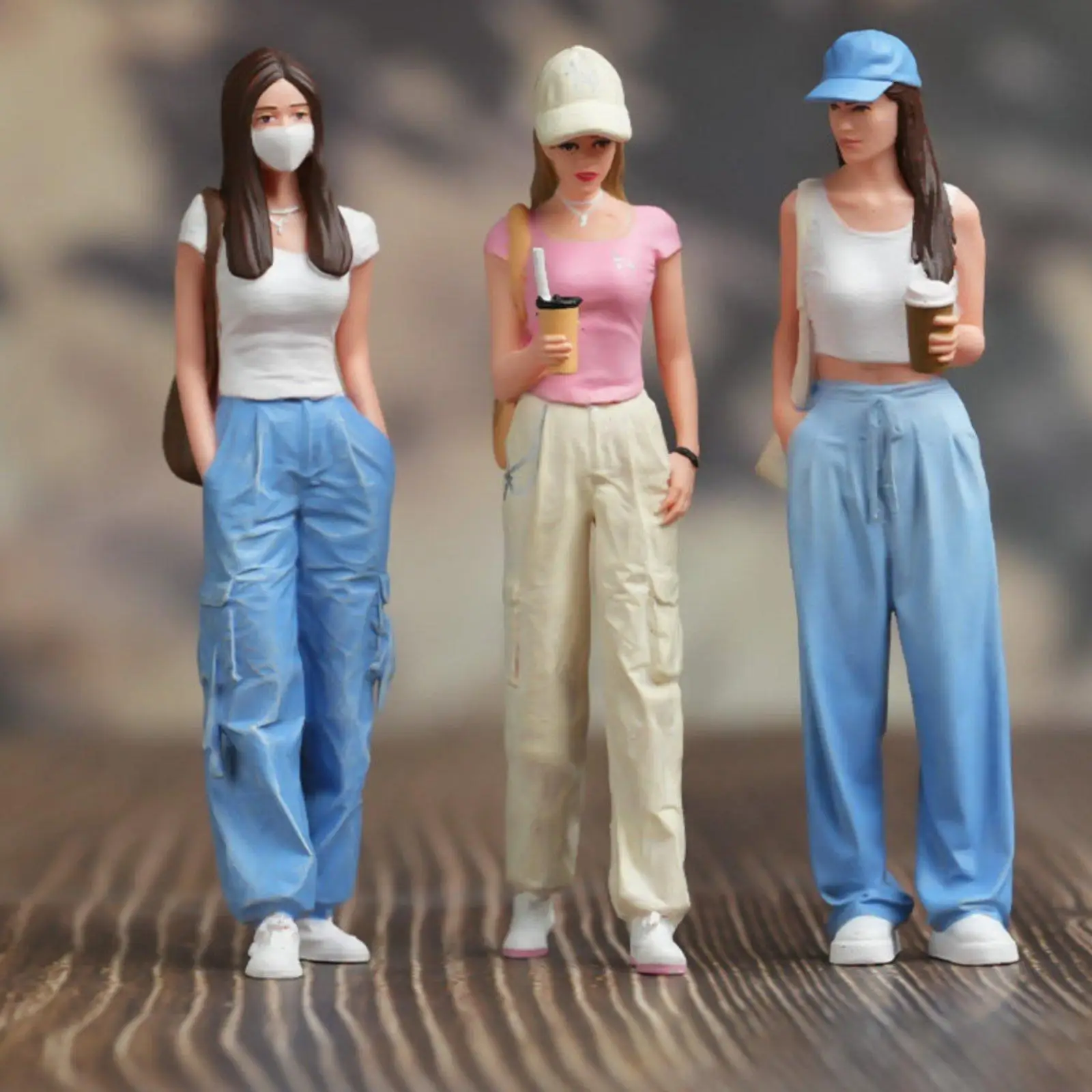 Decoration Figures Miniature Painted Figure Set Sculptures and Figurines Dollhouse Miniatures Props for Modern Scene Setting