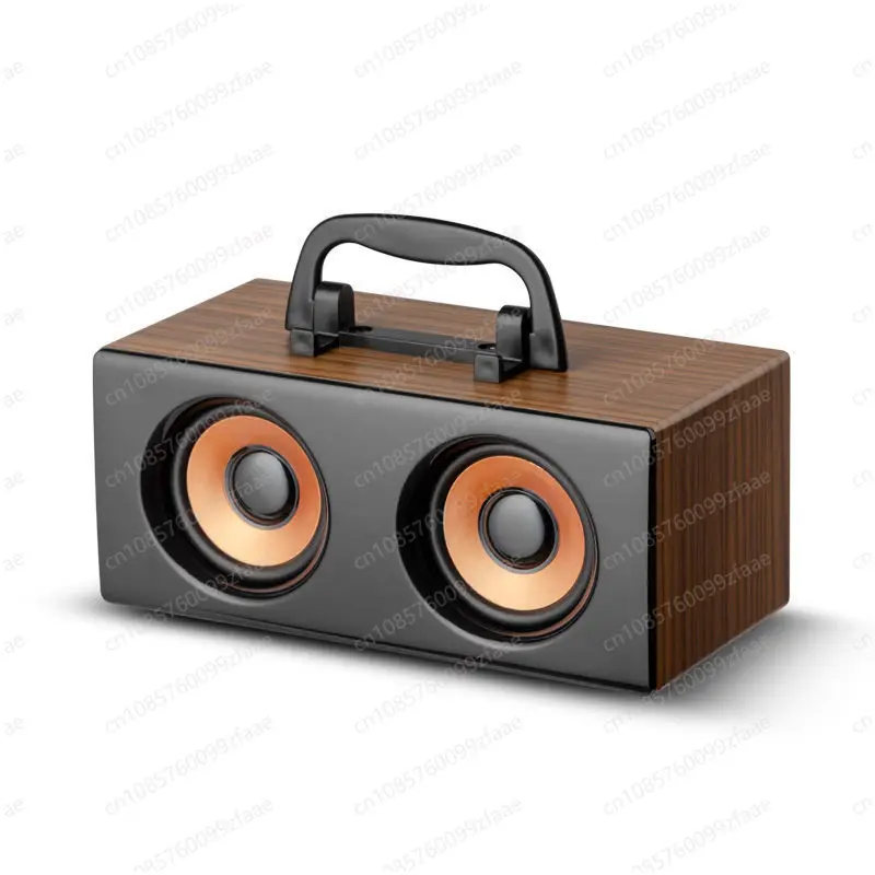 Vintage Wood Bluetooth Speaker Portable Handheld Dual Driver Stereo Wireless Audio Box For Home Outdoor