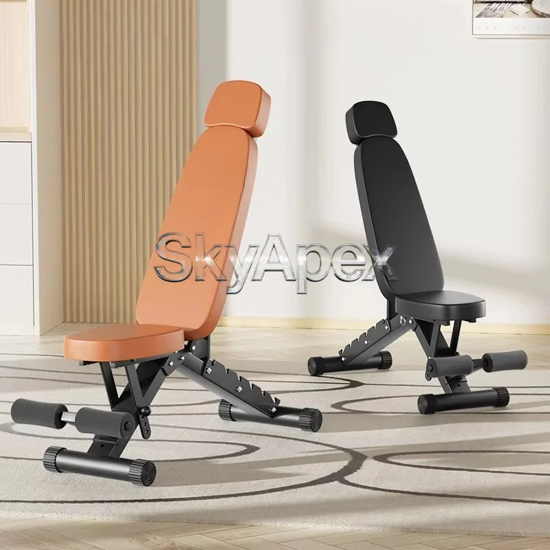 New Adjustable Weight Foldable Fitness Stool with Headrest Home Gym Full Body Strength Training Weightlifting Equipment