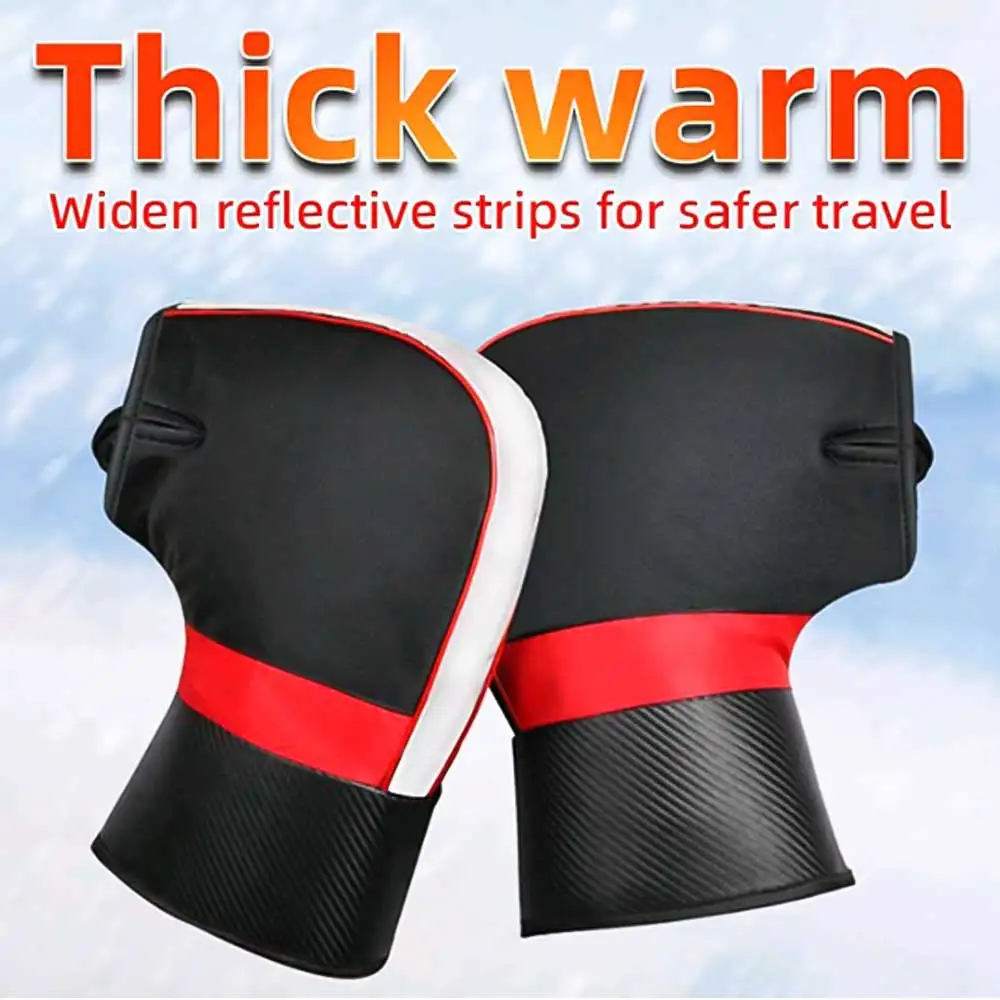 2X Motorcycle Winter Warmer Gloves Handlebar Muffs Guantes Protective Motorcycle Scooter Thick Warm Grip Handle cover Rainproof