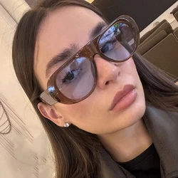 Big Frame Vintage Flat Top Sunglasses Women For Men Sun Glasses Luxury Brand Designer Popular Punk Shades Outdoor Travel Eyewear