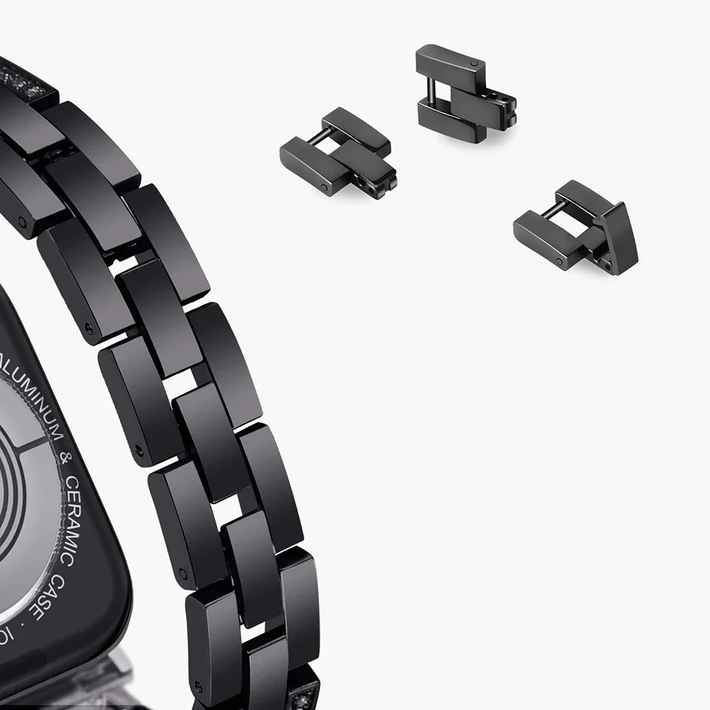 Luxury chain＋diamond strap For Apple Watch Ultra2 10 42mm 46mm 9 8 7 6 5 4 SE 45mm 41mm 44mm 40mm Bracelet band iWatch 42mm 38mm