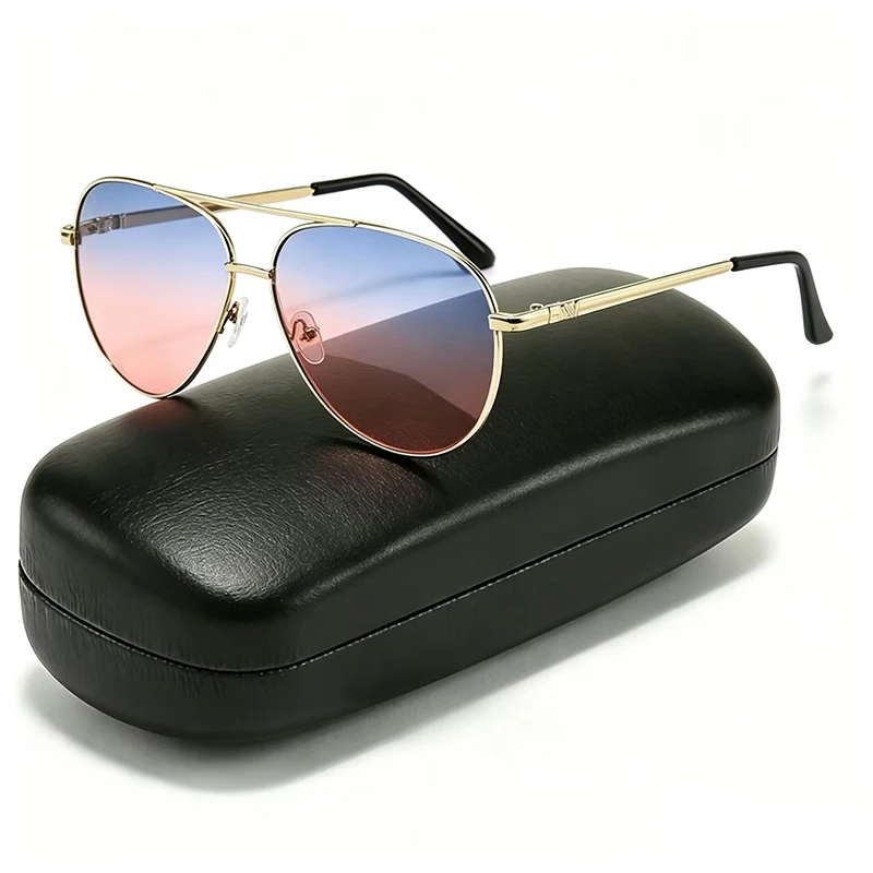 Modische Piloten-Sonnenbrille für Damen und Herren, Klassisches Design, Metallrahmen, Verspiegelte Gläser, Freizeit-, Angel- und Geschäftsbrille, UV400-Schutz, Modell 2026