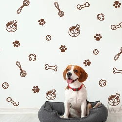 Dog Paw Footprint Window Wall Sticker Decal Pet Dogs Toy Dog Pup Bone Store Shop  Decor