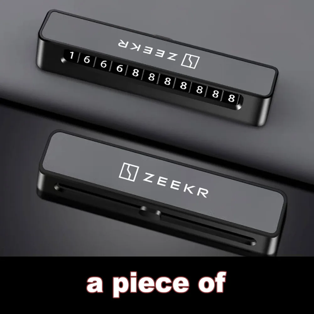 Car Temporary Parking Number Plate For Zeekr 8X 2026-2027 Leather Hidden Moving‑Car Phone Sign Auto Interior Accessories