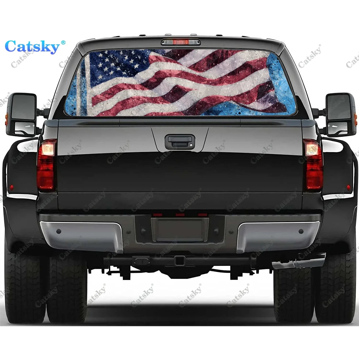 

Автомобильные наклейки на заднее окно с американским флагом и графические наклейки на заднее окно для грузовиков, наклейка на окно автомобиля