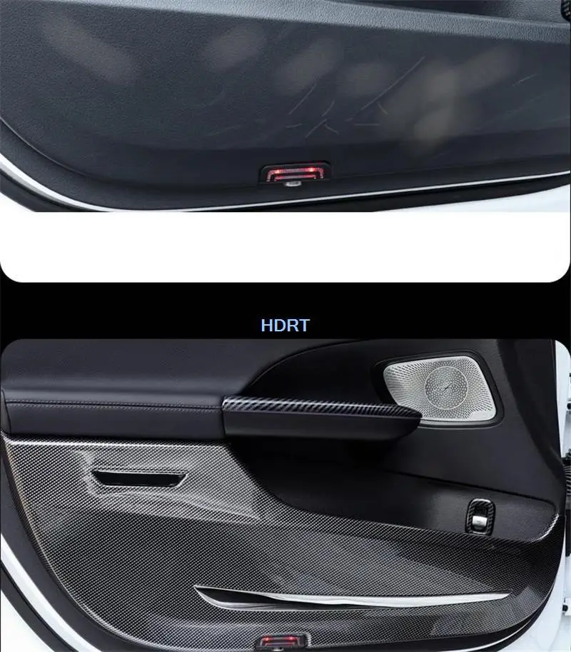 Car Sticker Door Anti Kick Pad Dustproof Carbon Fiber For Mercedes Benz C Class C200L C260L 2022 kickplate Protector Accessories